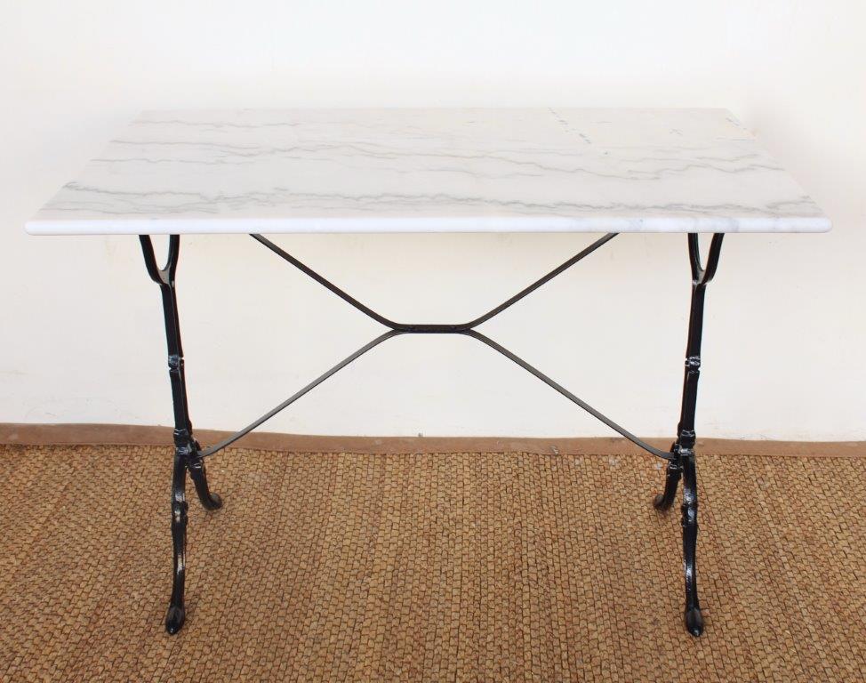 White Marble Rectangular Top Table